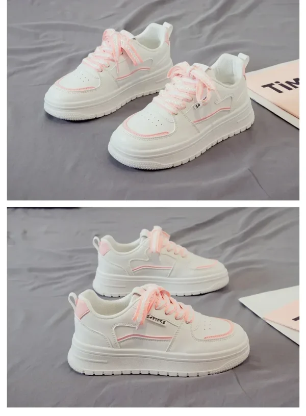 Platform Running Sneakers 2024 New Women Tennis shoes Woman Walking Chunky Sneakers white Casual Vulcanized Shoes - Image 12