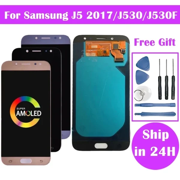 Super AMOLED For Samsung J5 2017 Display J530 J530F LCD Display With Touch Screen Digitizer Assembly J530 J530f LCD